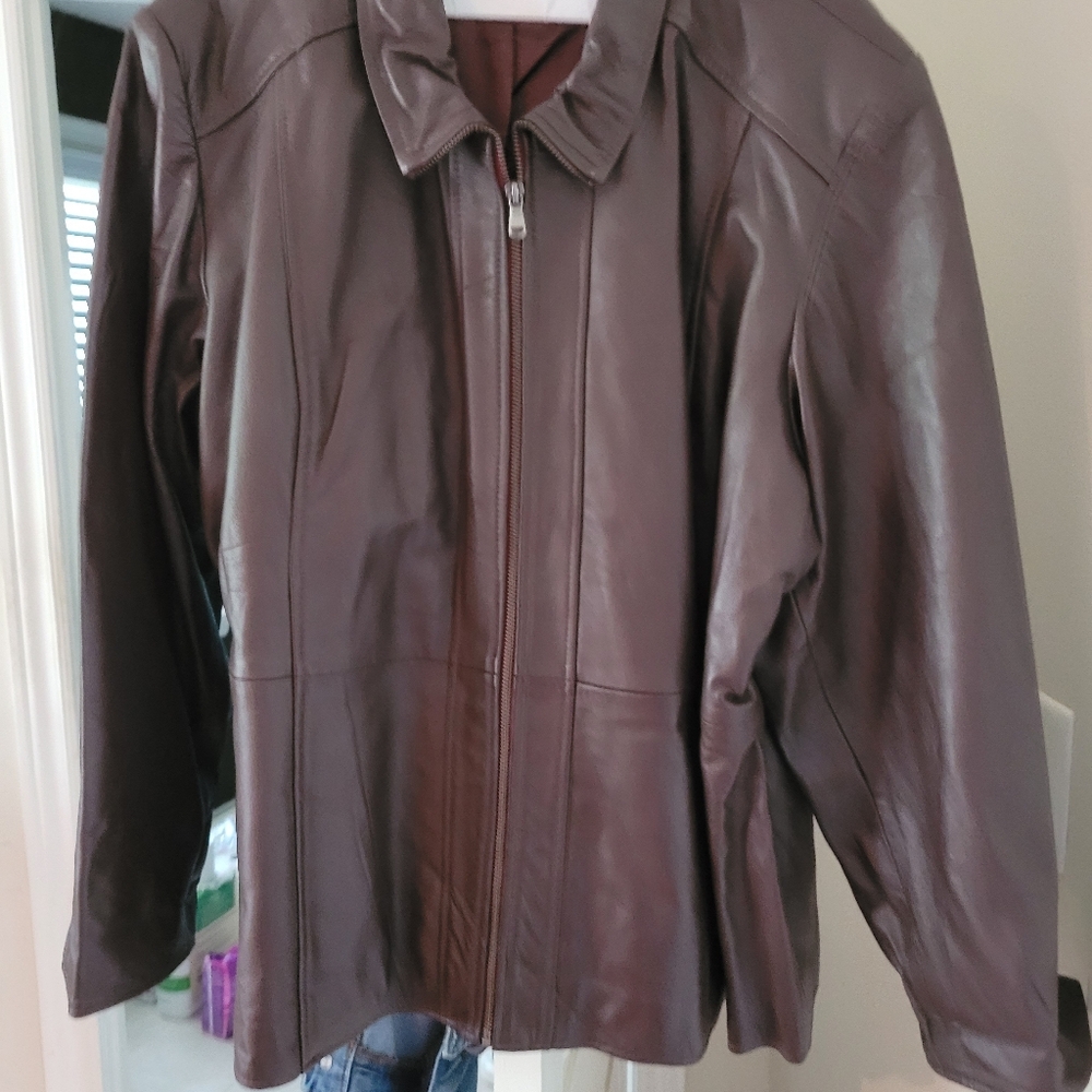 Guillaume Leather Jacket (Merlot) 2X